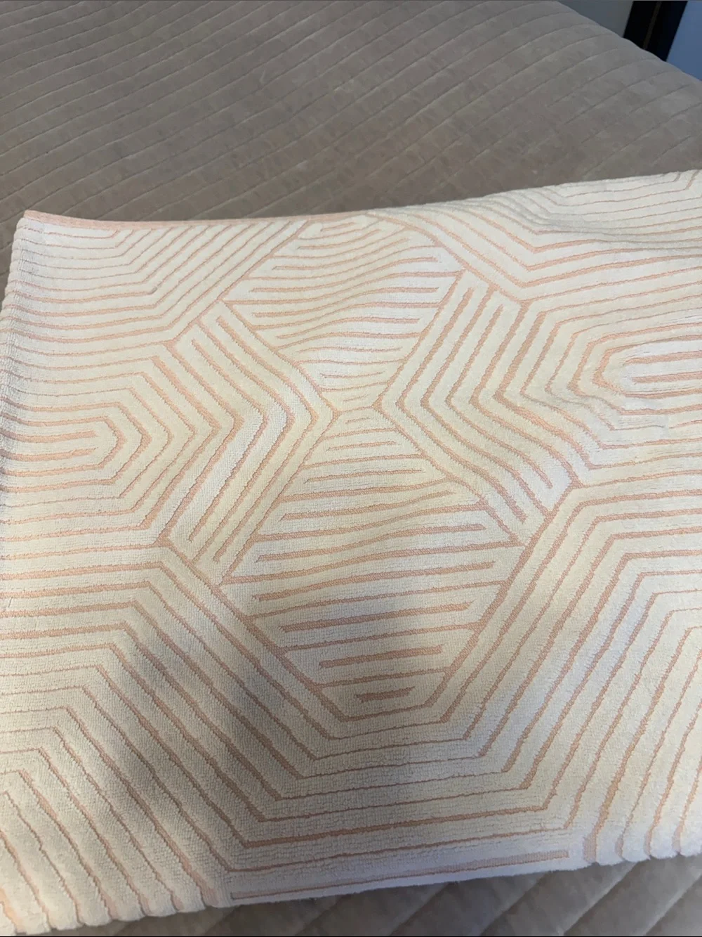 Coyuchi Organic Cotton Beach Towel – Geometric Pattern – Made in Portugal